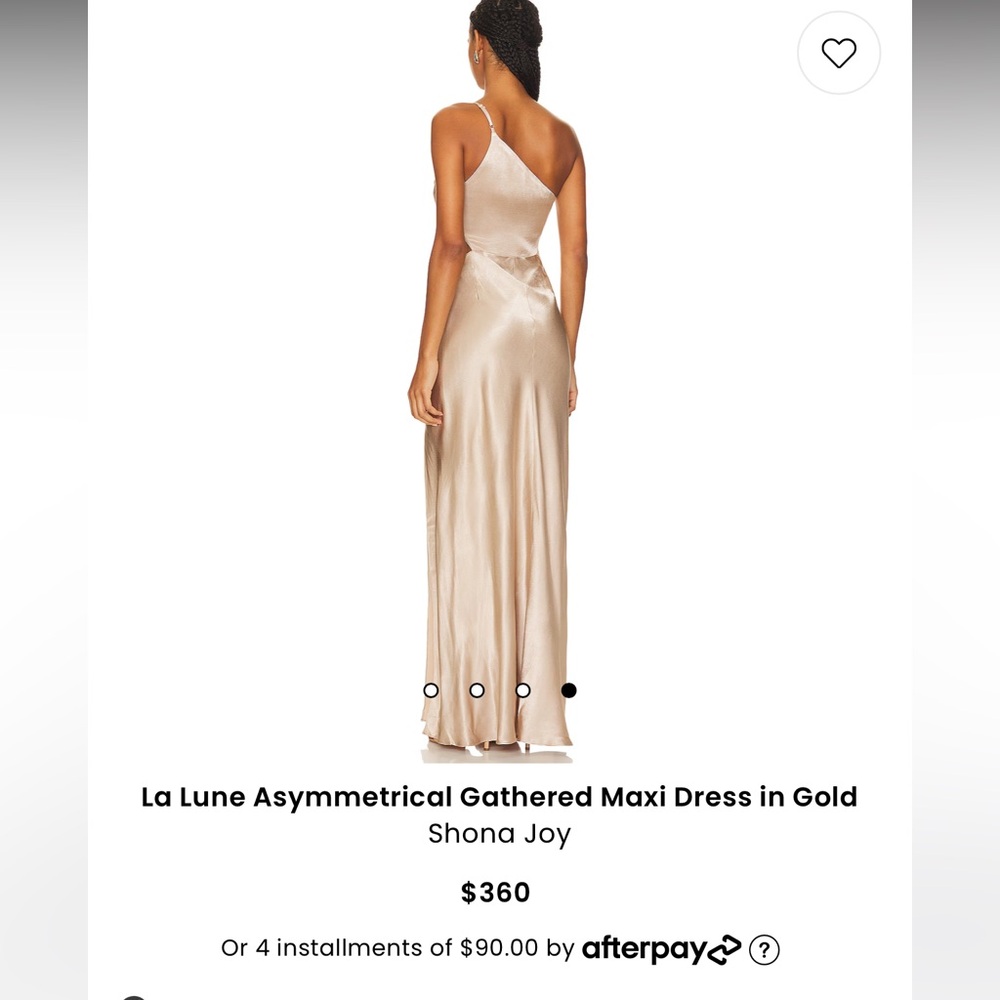 La Lune Asymmetrical Gathered Maxi Dress in Gold size 4